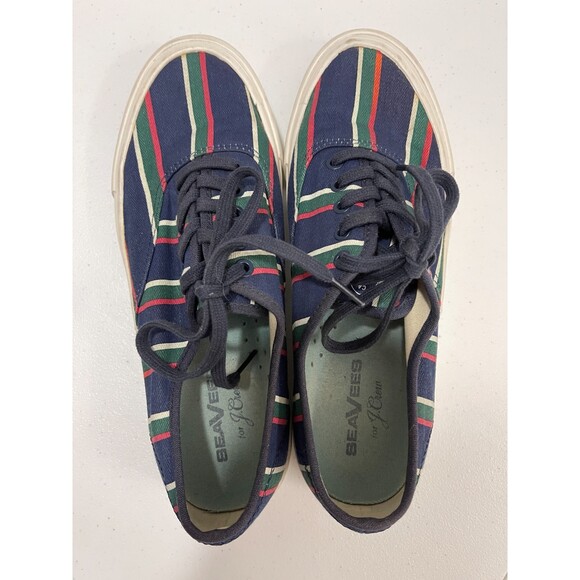 SeaVees for J Crew Women's Legend Sneaker Shoes Navy Blue Red Green Size 8.5 - Picture 6 of 10